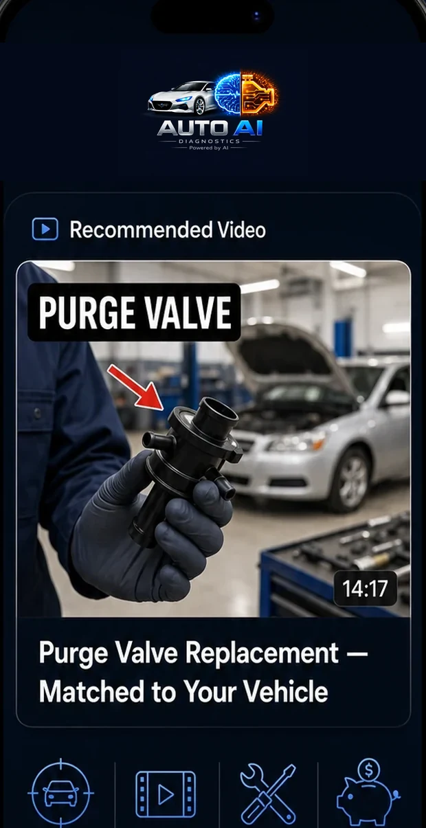 Video de reparación recomendado: reemplazo de la válvula de purga, para tu vehículo y tu código.